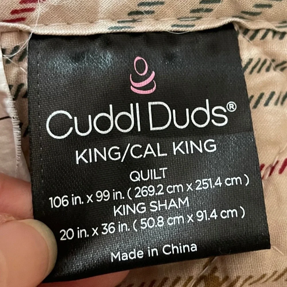 Cuddl Duds Plaid Quilted Coverlet 2 Shams King/Cal King Reversible Rustic Cabin